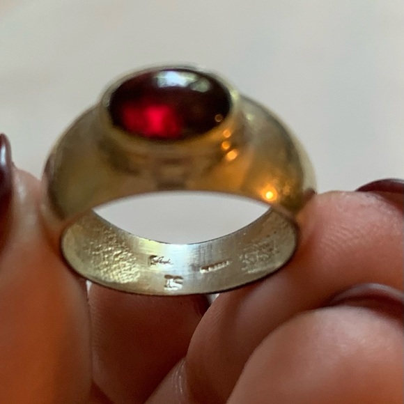 Sterling silver amethyst inlaid cabachon ring - Picture 6 of 7